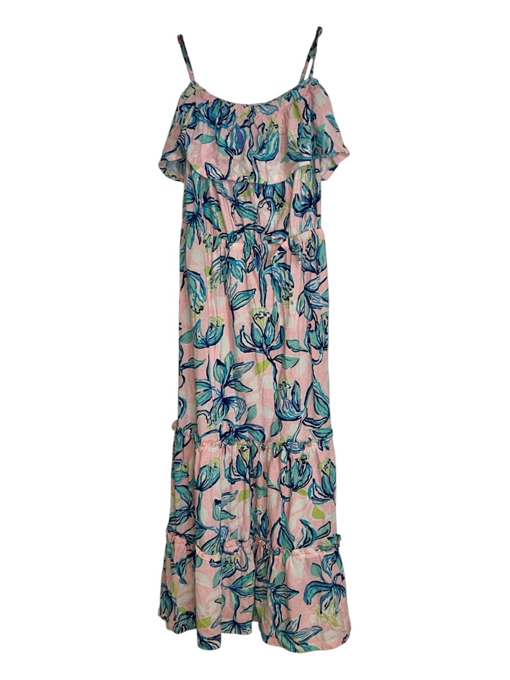 Lilly‎ Pulitzer Saraphina Size XL 12-14 Floral Off-Shoulder Maxi Sun Dress.